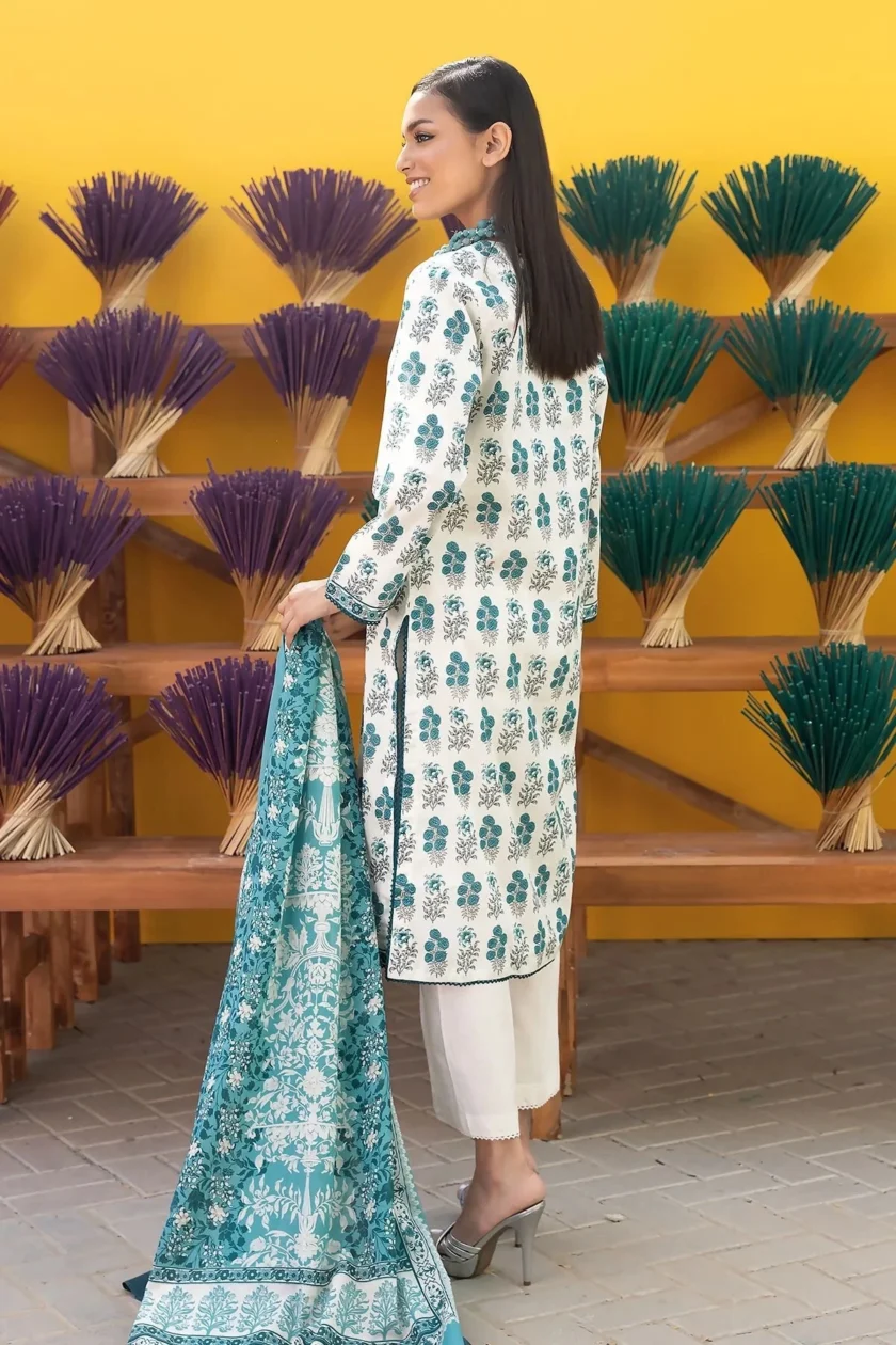 Unstitched 3Pc Printed Lawn Dress By Khaadi ALA231253 - Image 3