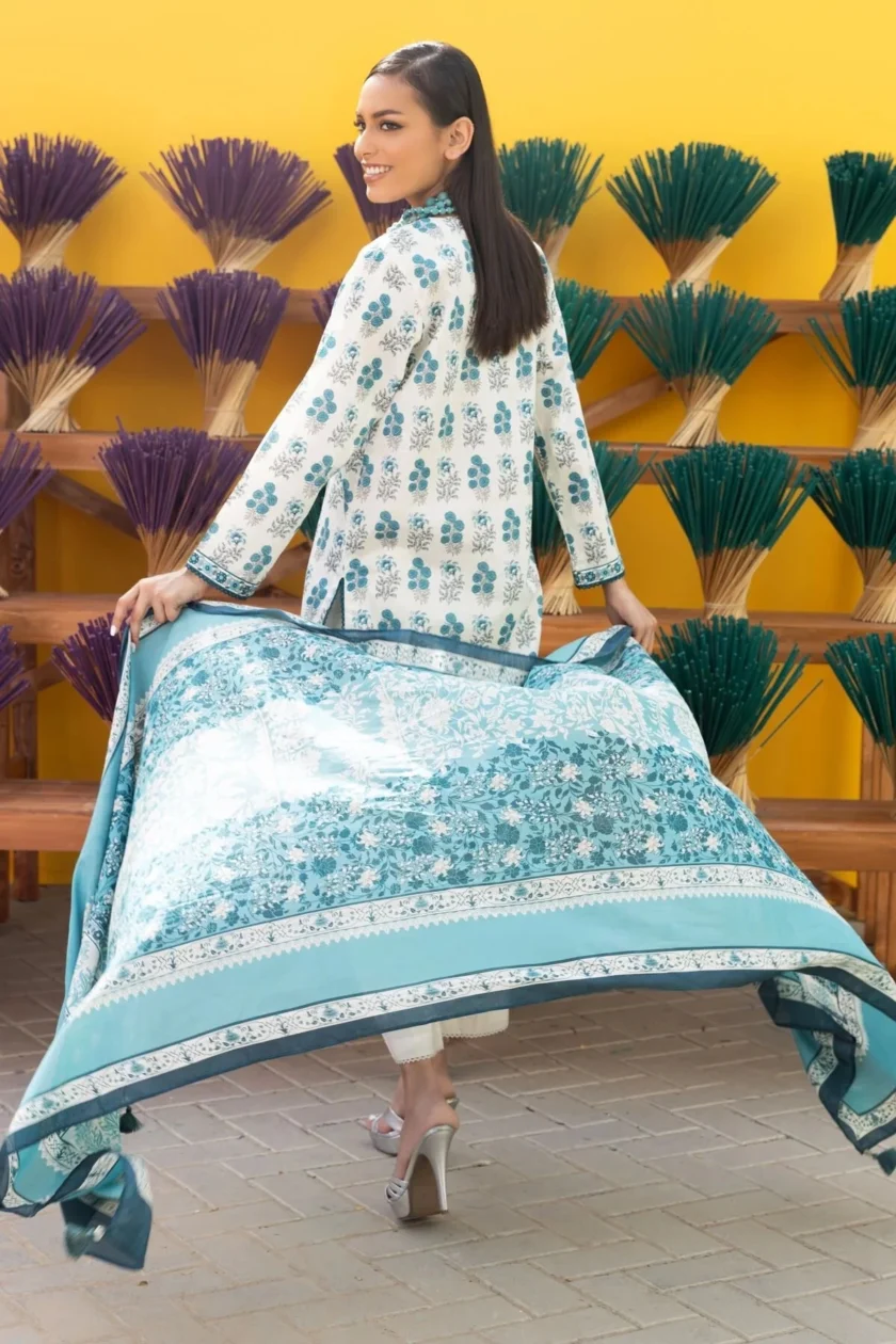 Unstitched 3Pc Printed Lawn Dress By Khaadi ALA231253 - Image 4