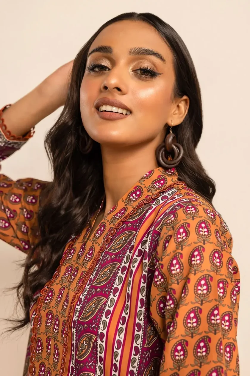 Unstitched 3Pc Printed Lawn Dress By Khaadi ALA231227 - Image 3
