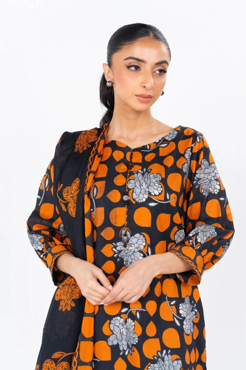 Unstitched 3Pc Printed Lawn Dress By Alkaram MS-08-24 - Image 2