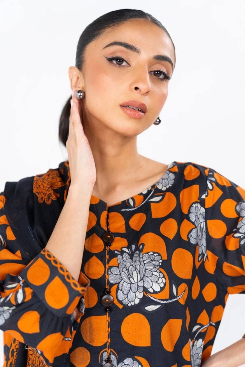 Unstitched 3Pc Printed Lawn Dress By Alkaram MS-08-24 - Image 3