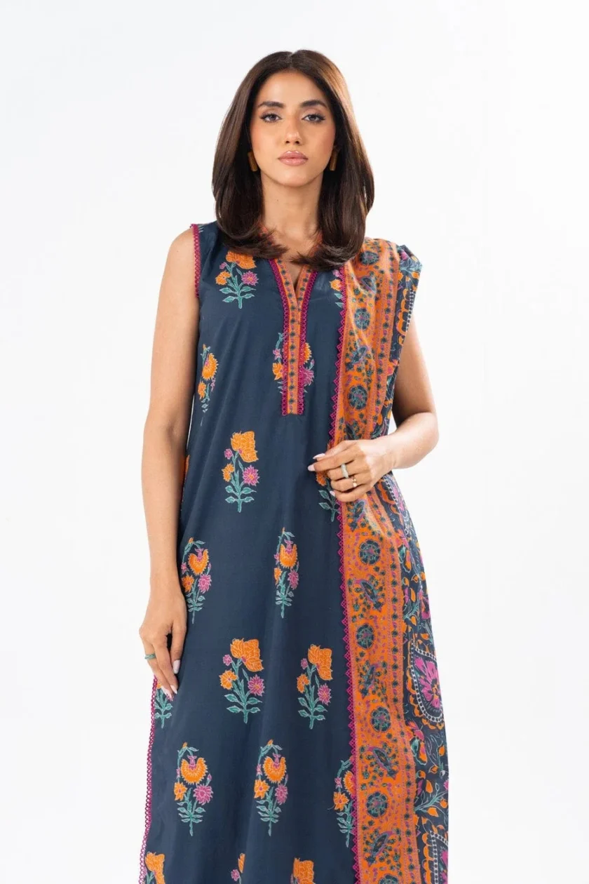 Unstitched 3Pc Printed Lawn Dress By Alkaram SS-12.1-24-3 - Image 2