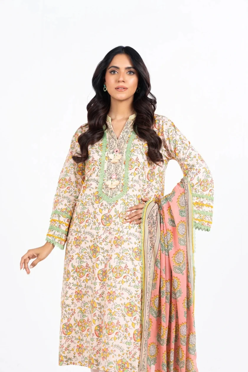 Unstitched 3Pc Printed Lawn Dress By Alkaram SS-17.1-24-2 - Image 2
