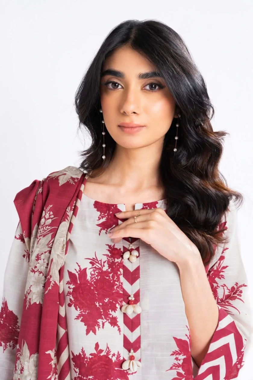 Unstitched 3Pc Printed Lawn Dress By Alkaram PF-27-24 - Image 3