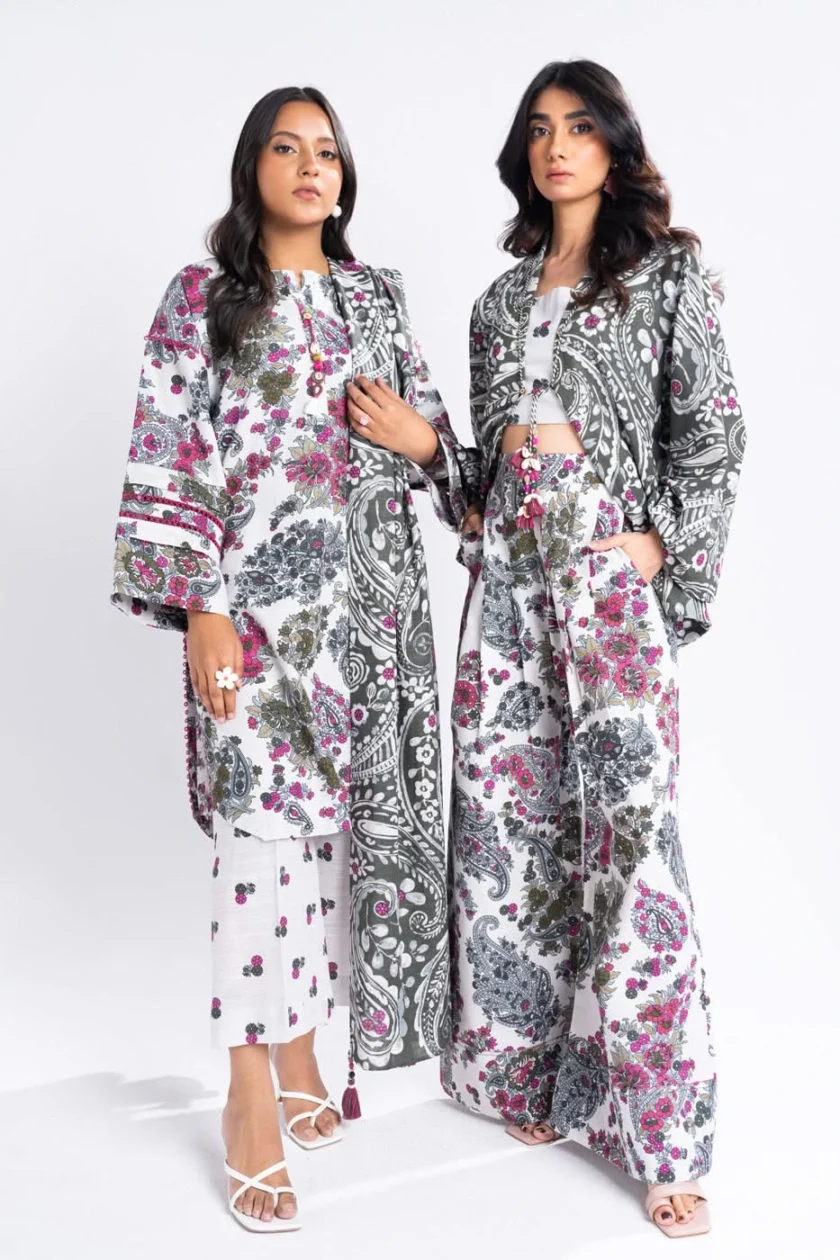 Unstitched 3Pc Printed Lawn Dress By Alkaram PF-48-24 - Image 2