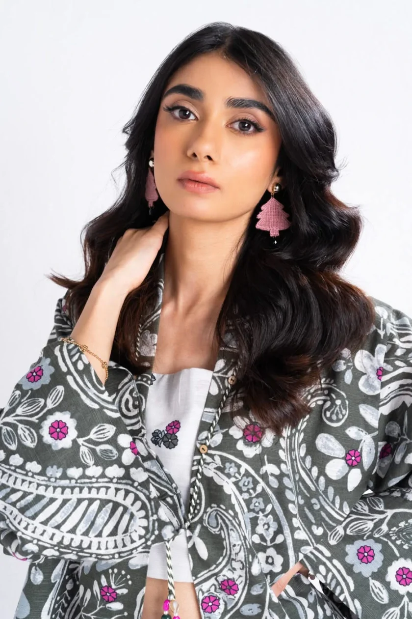 Unstitched 3Pc Printed Lawn Dress By Alkaram PF-48-24 - Image 4
