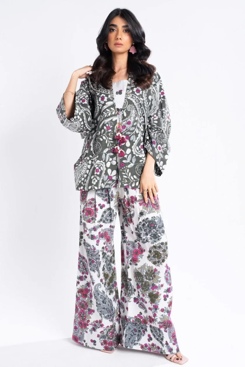 Unstitched 3Pc Printed Lawn Dress By Alkaram PF-48-24 - Image 5