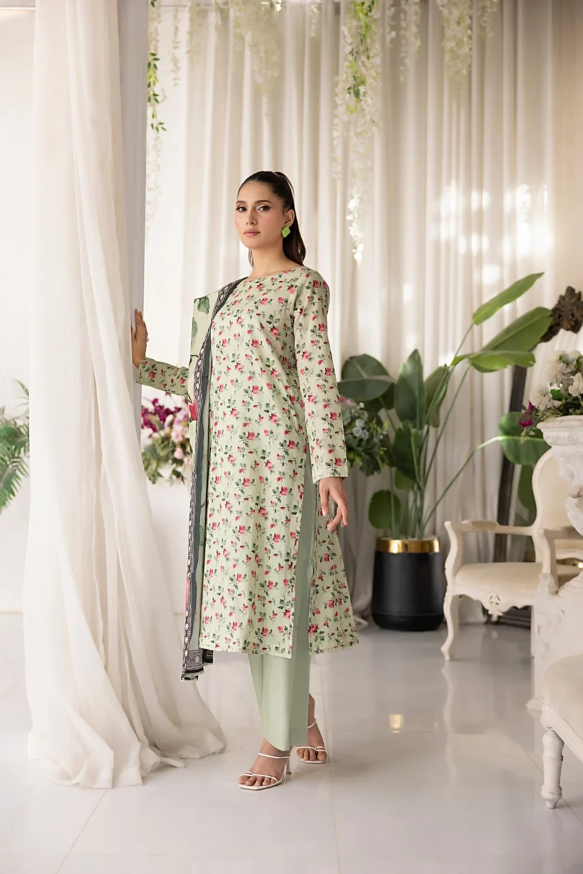 Unstitched 3Pc Printed Lawn Dress By Regalia Salina01 - Image 3