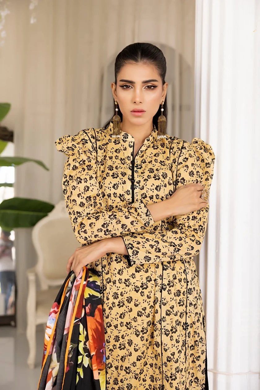 Unstitched 3Pc Printed Lawn Dress By Regalia Salina04 - Image 4
