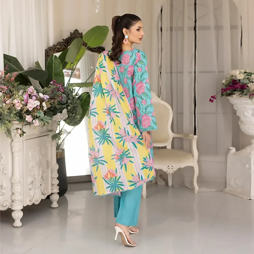 Unstitched 3Pc Printed Lawn Dress By Regalia Salina05 - Image 2