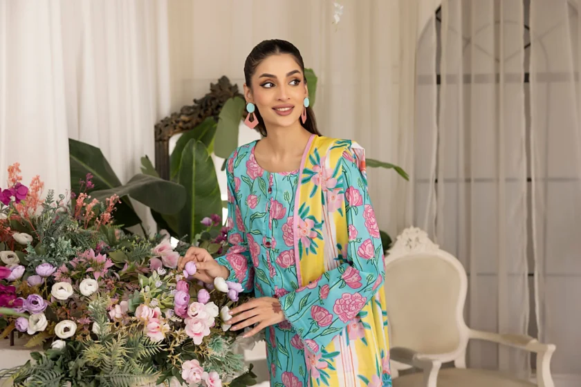 Unstitched 3Pc Printed Lawn Dress By Regalia Salina05 - Image 3