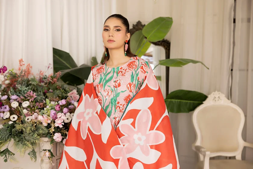 Unstitched 3Pc Printed Lawn Dress By Regalia Salina06 - Image 4