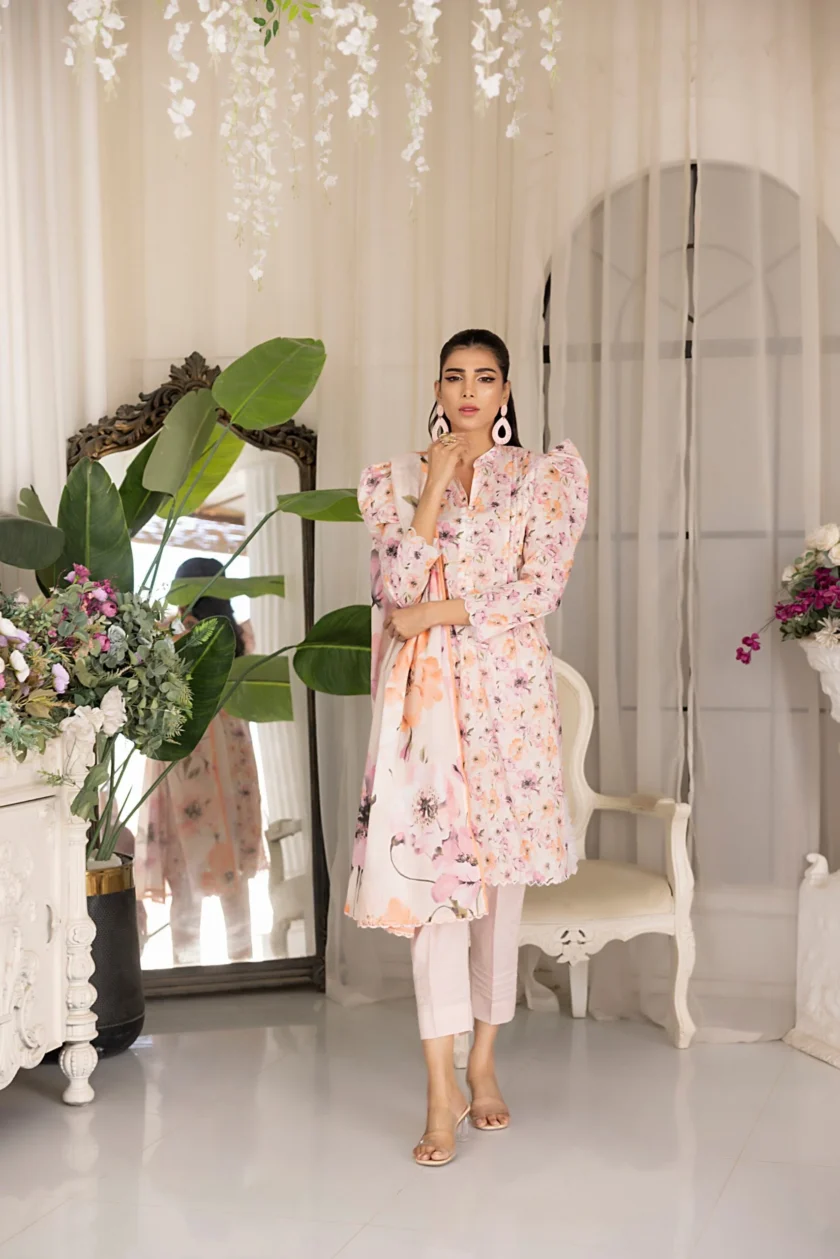 Unstitched 3Pc Printed Lawn Dress By Regalia Salina07 - Image 3