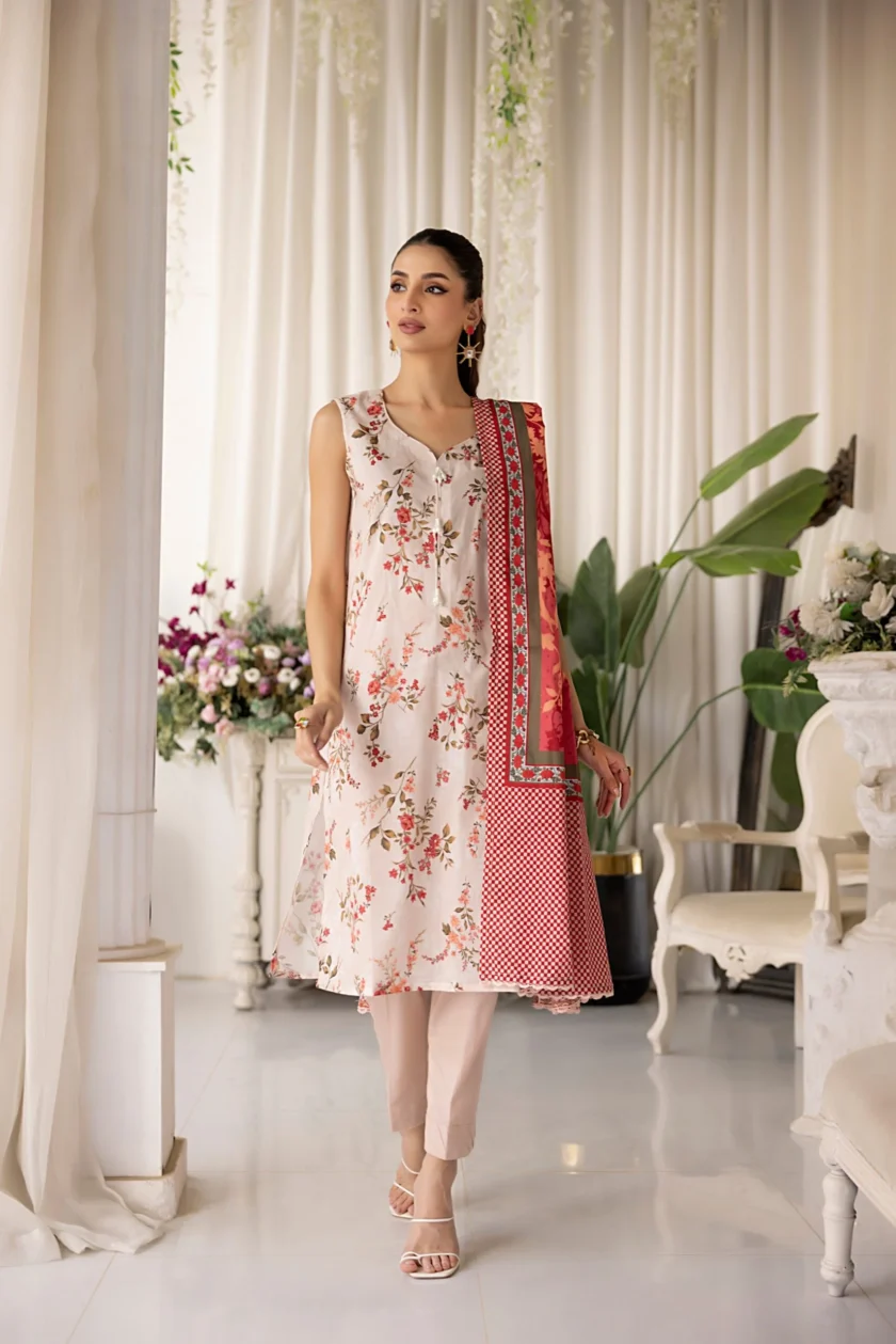 Unstitched 3Pc Printed Lawn Dress By Regalia Salina08 - Image 3