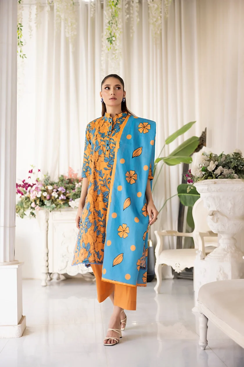 Unstitched 3Pc Printed Lawn Dress By Regalia Salina09 - Image 3