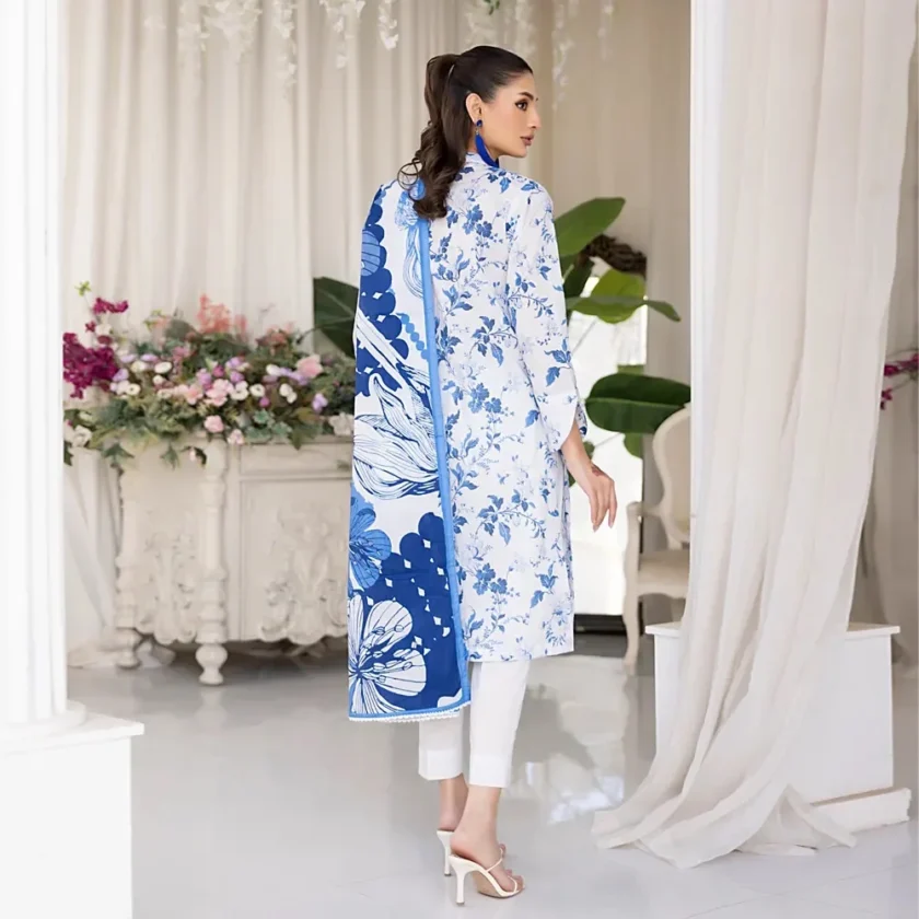 Unstitched 3Pc Printed Lawn Dress By Regalia Salina10 - Image 2