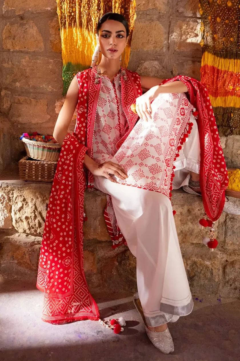 Unstitched 3Pc Printed Lawn Dress by Gul Ahmed CL-42316A - Image 6
