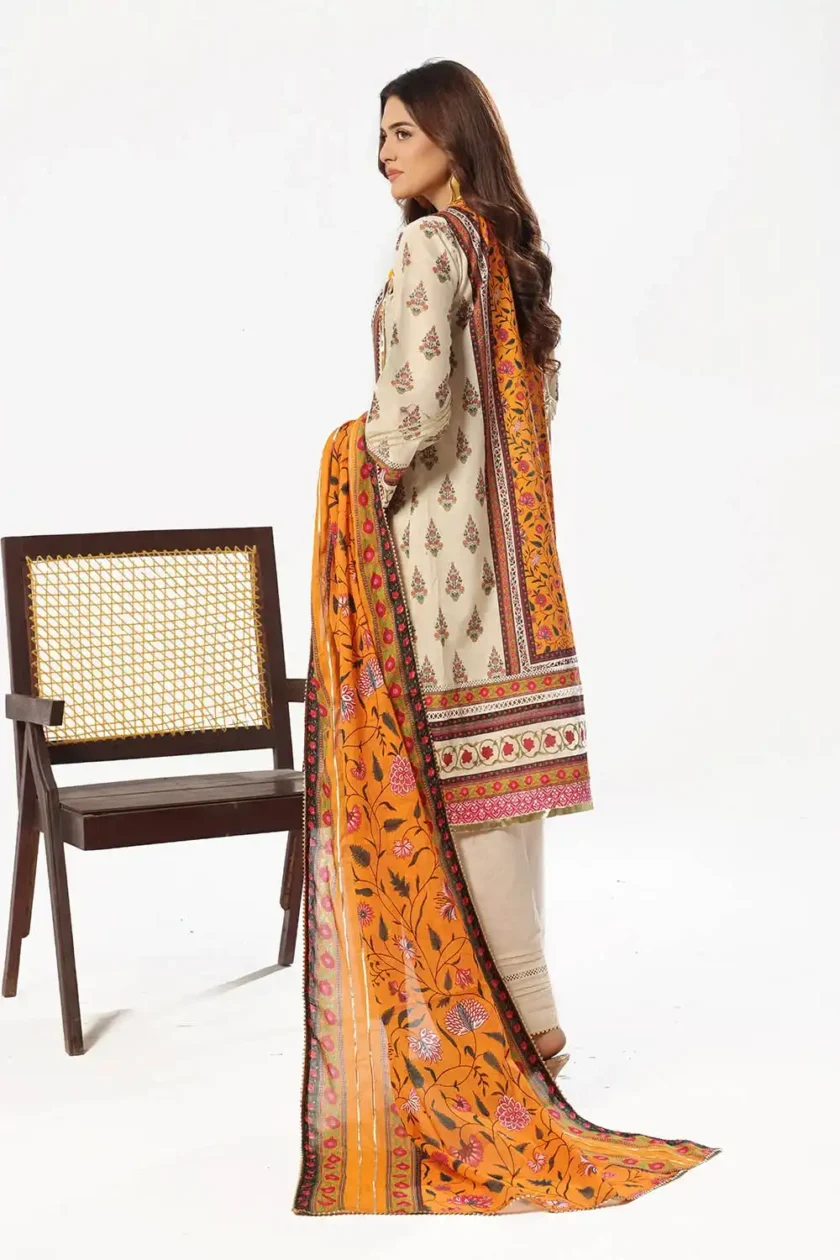 Unstitched 3Pc Printed Lawn Dress by Gul Ahmed CL-52503 - Image 6