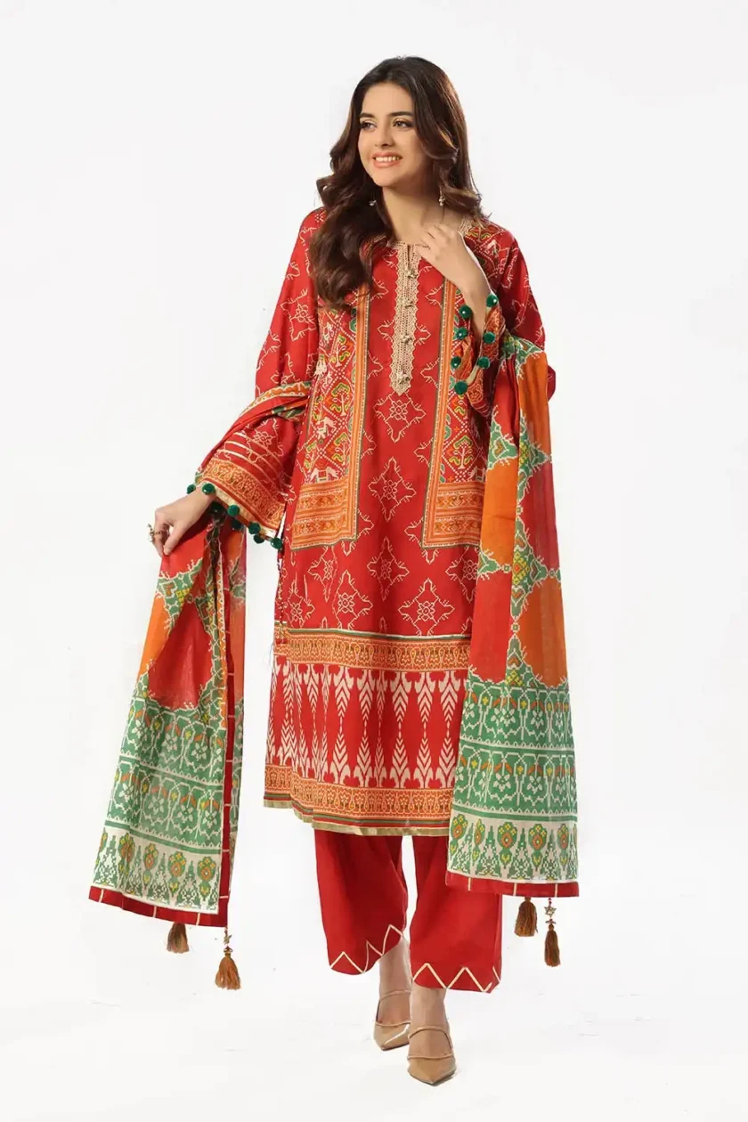 Unstitched 3Pc Printed Lawn Dress by Gul Ahmed CL-52505 - Image 5