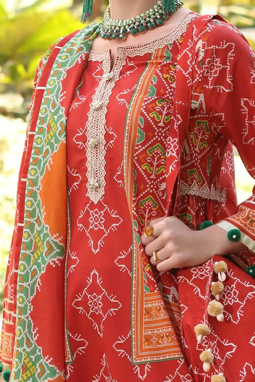 Unstitched 3Pc Printed Lawn Dress by Gul Ahmed CL-52505 - Image 2