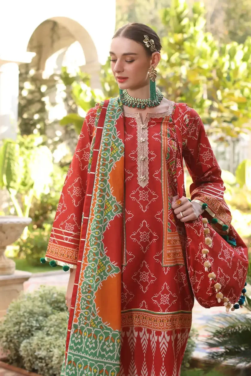Unstitched 3Pc Printed Lawn Dress by Gul Ahmed CL-52505 - Image 3