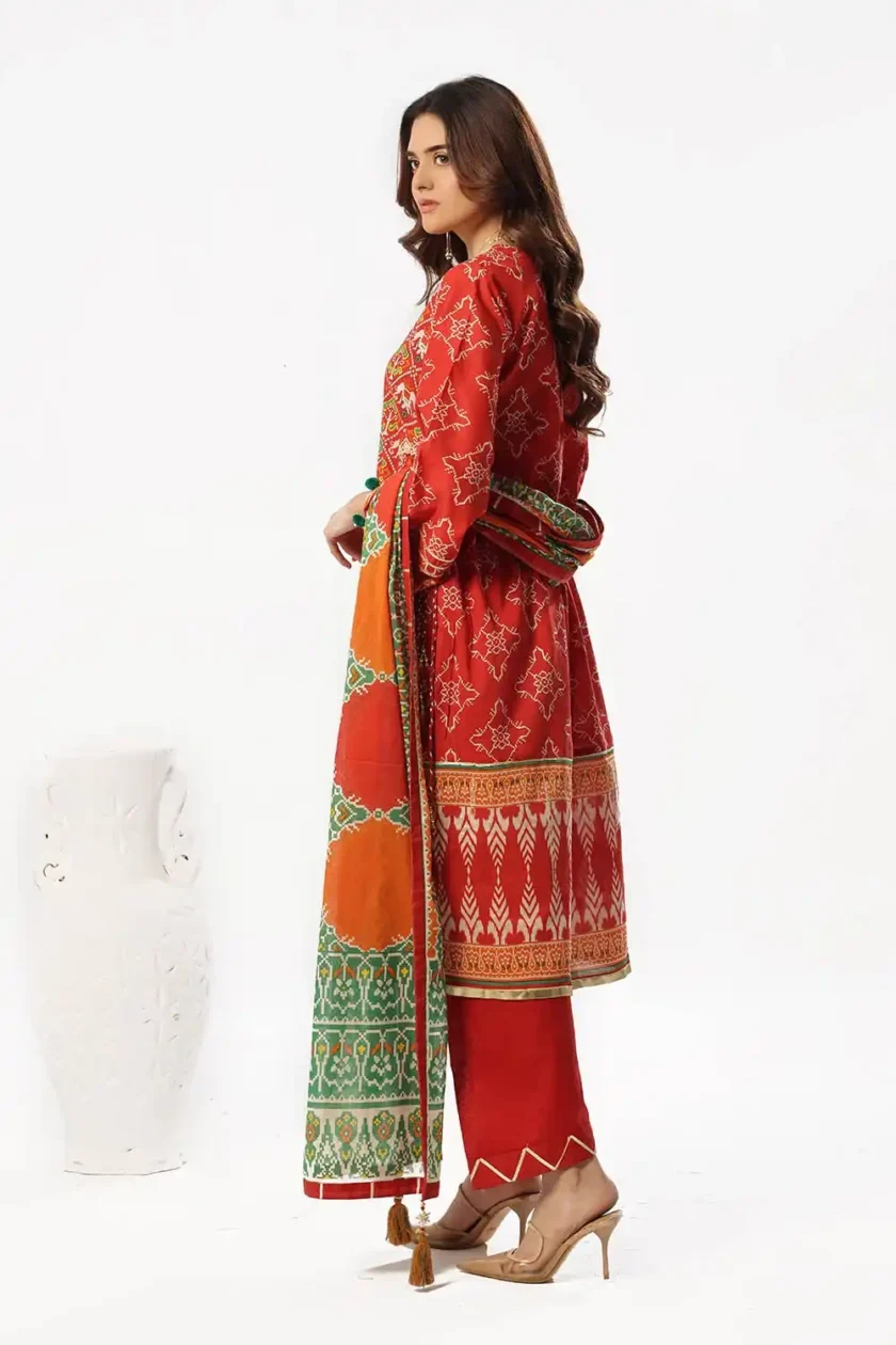 Unstitched 3Pc Printed Lawn Dress by Gul Ahmed CL-52505 - Image 6