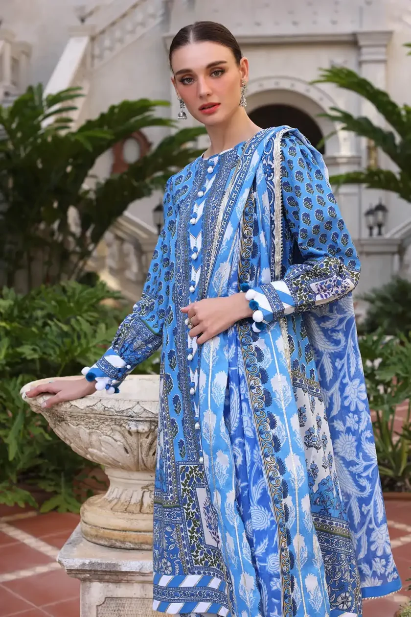 Unstitched 3Pc Printed Lawn Dress by Gul Ahmed CL-52506 - Image 2