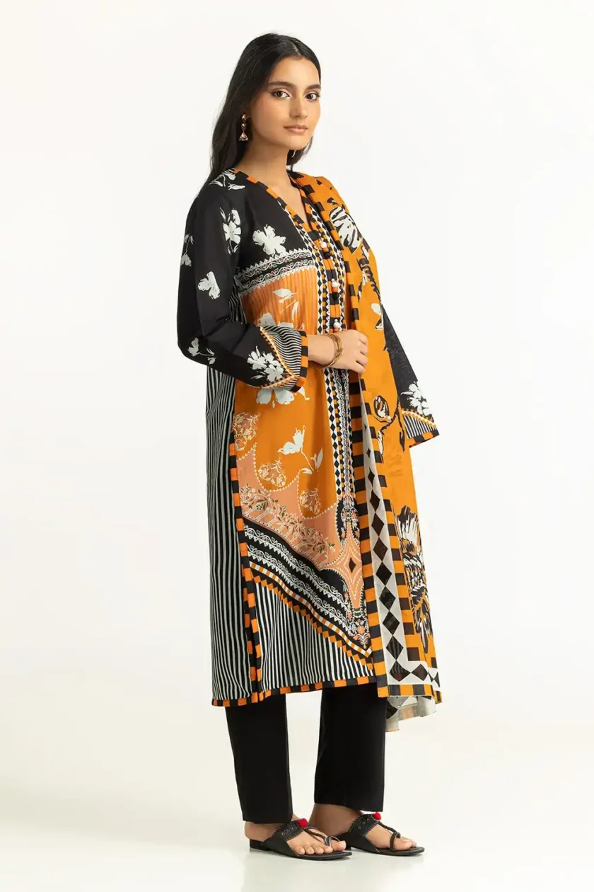Unstitched 3Pc Printed Lawn Dress by Gul Ahmed SD-42155 - Image 3