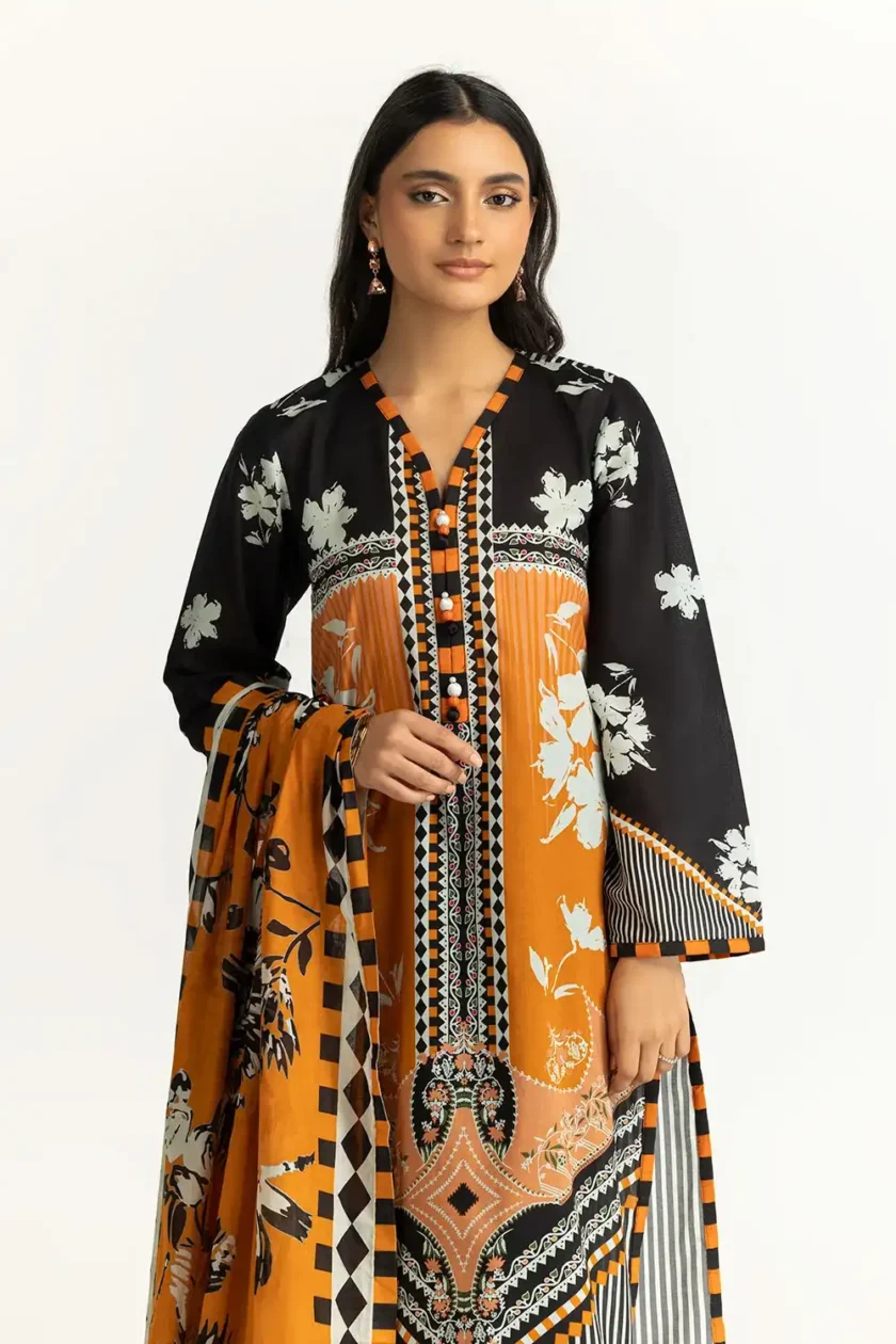 Unstitched 3Pc Printed Lawn Dress by Gul Ahmed SD-42155 - Image 4