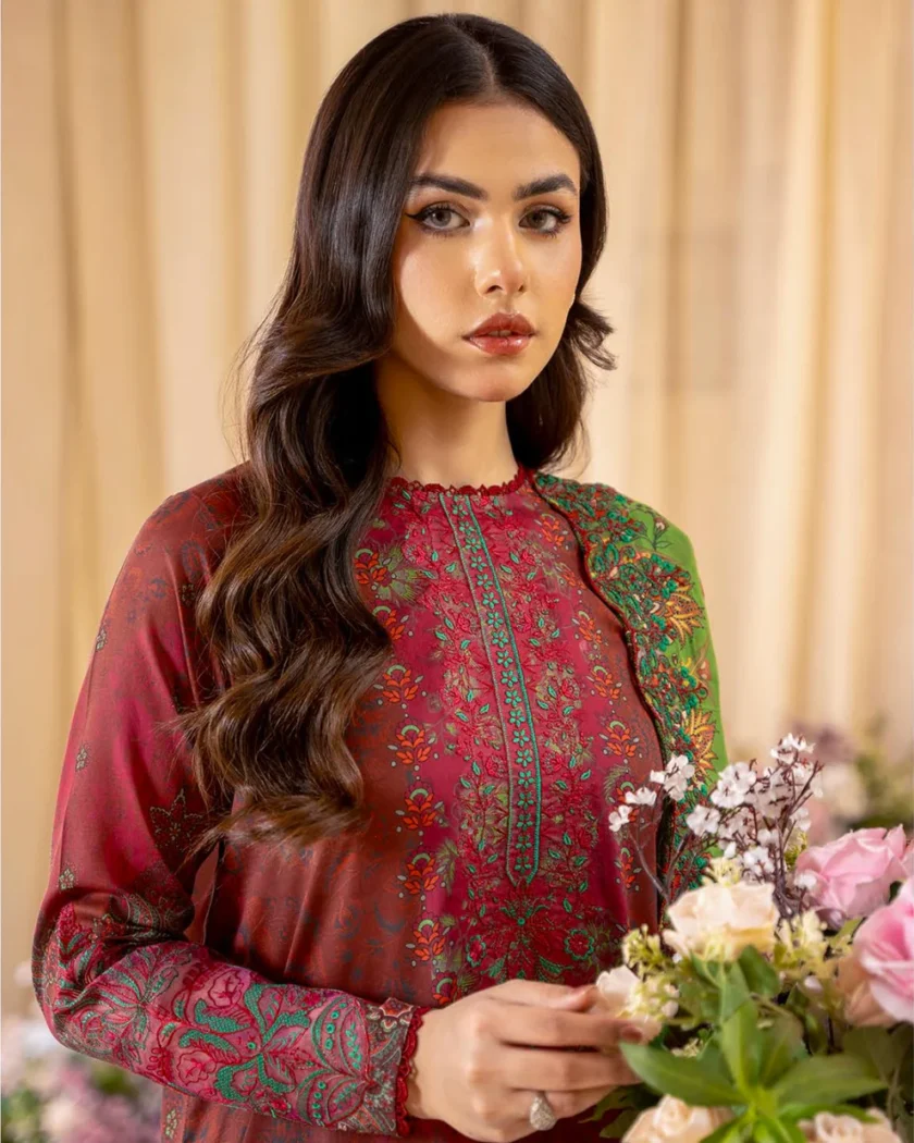 Unstitched 3Pc Printed Embroidered Lawn Dress by GullJee RP901 - Image 2