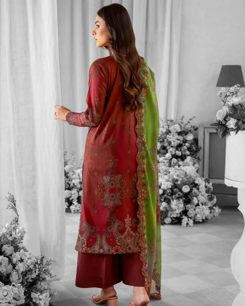 Unstitched 3Pc Printed Embroidered Lawn Dress by GullJee RP901 - Image 3