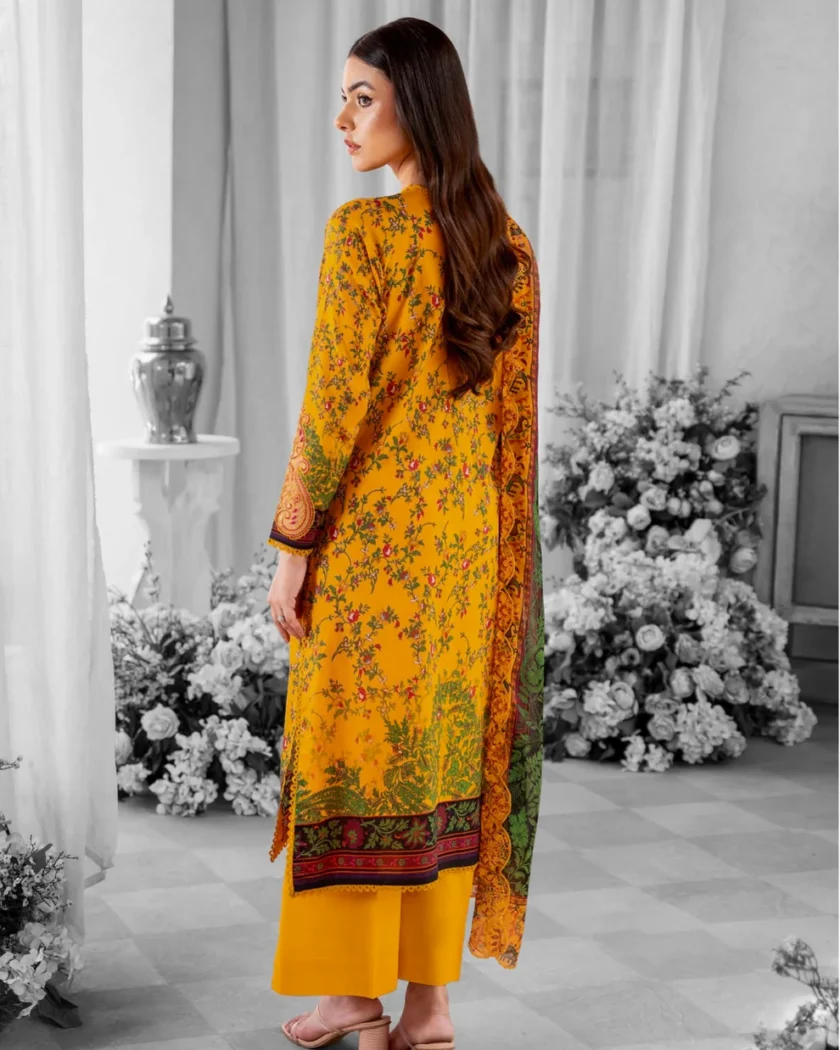 Unstitched 3Pc Printed Embroidered Lawn Dress by GullJee RP904 - Image 3