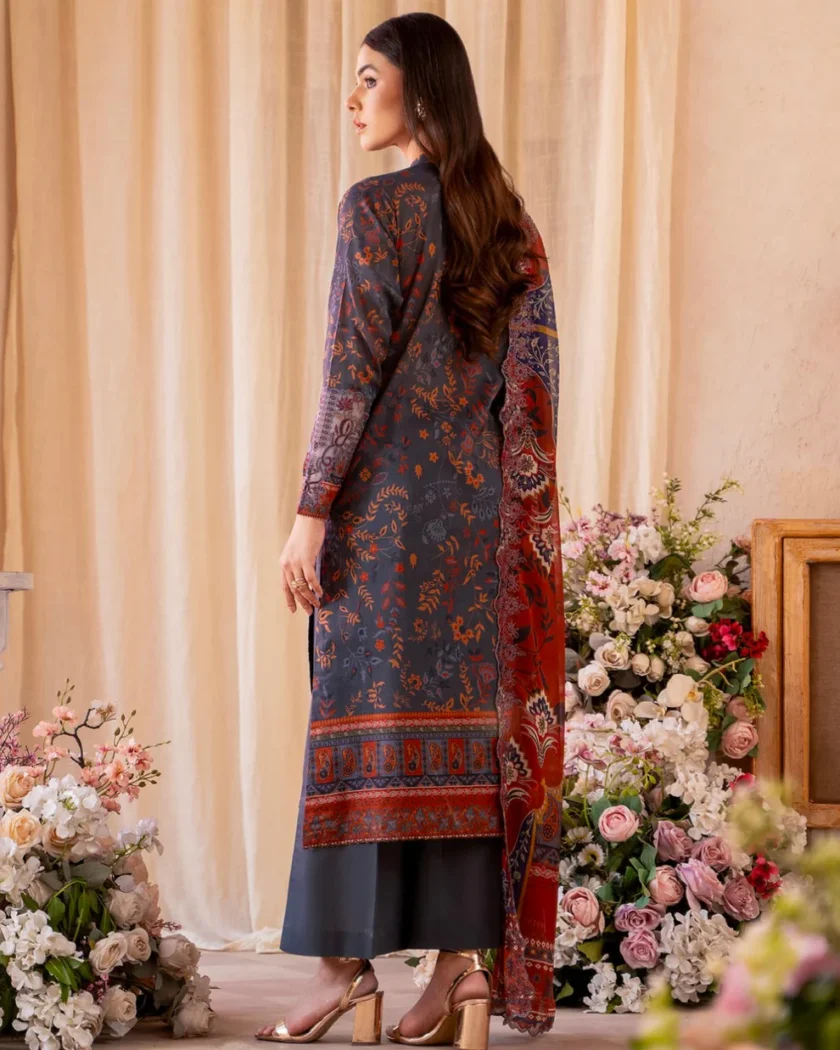 Unstitched 3Pc Printed Embroidered Lawn Dress by GullJee RP905 - Image 3
