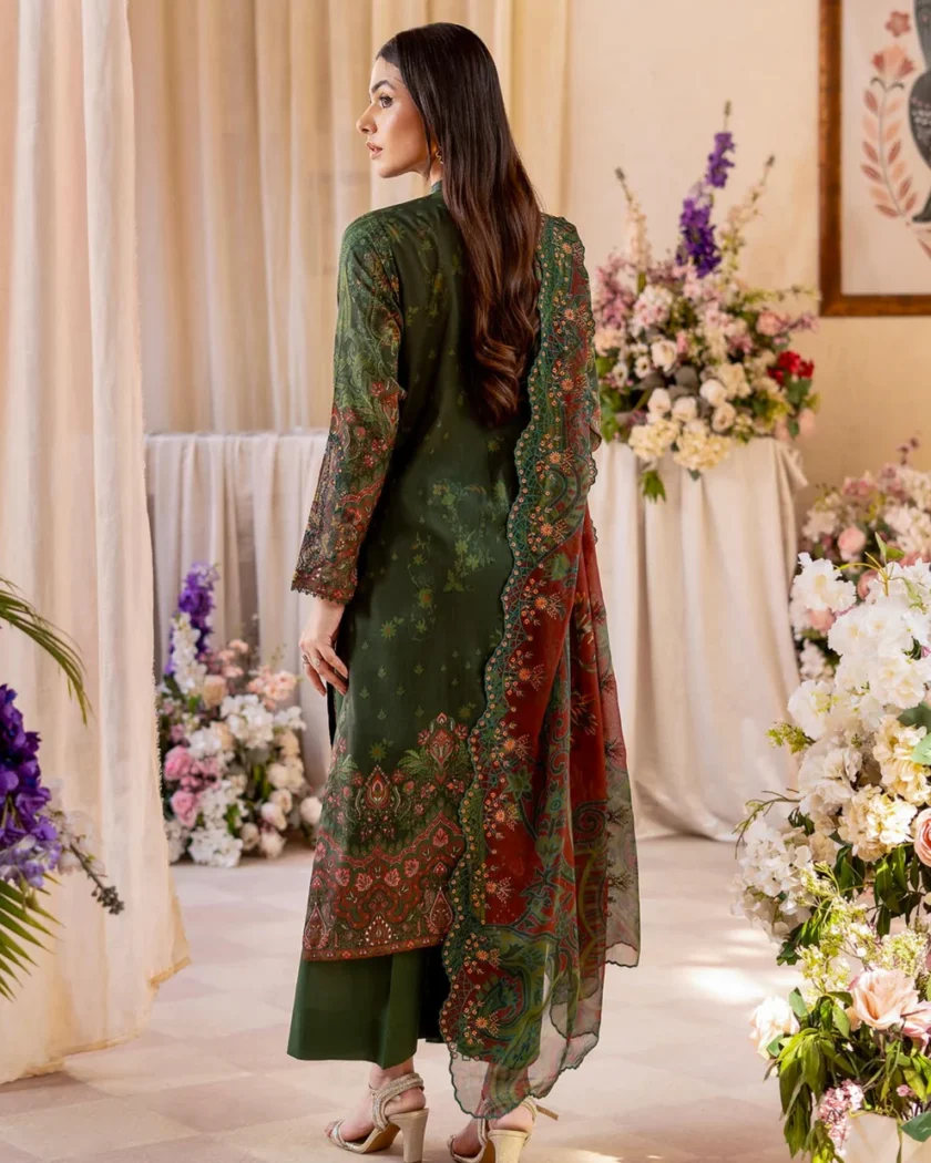 Unstitched 3Pc Printed Embroidered Lawn Dress by GullJee RP911 - Image 3