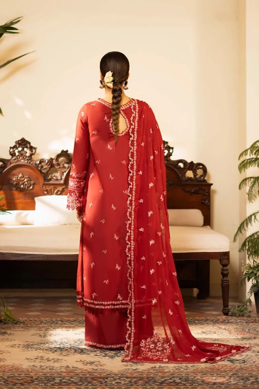 Unstitched 3 Piece Embroidered Luxury Lawn Dress Noorjah Sajni Zarposh - Image 5