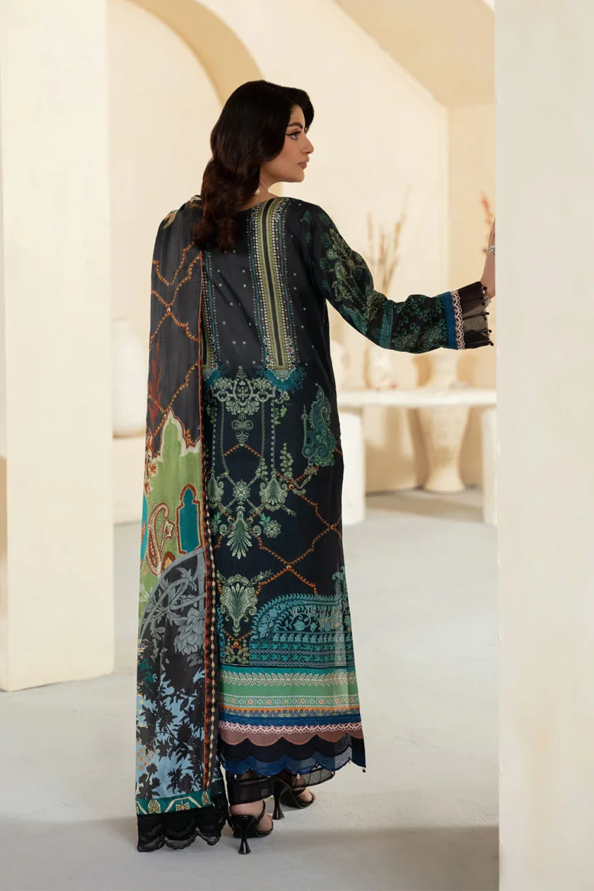 Unstitched 3Pc Printed Embroidered Lawn Dress Mashaal by Ramsha 1301 - Image 5