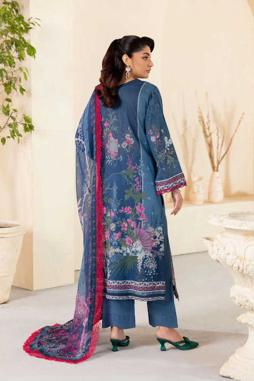 Unstitched 3Pc Printed Embroidered Lawn Dress Mashaal by Ramsha 1305 - Image 5