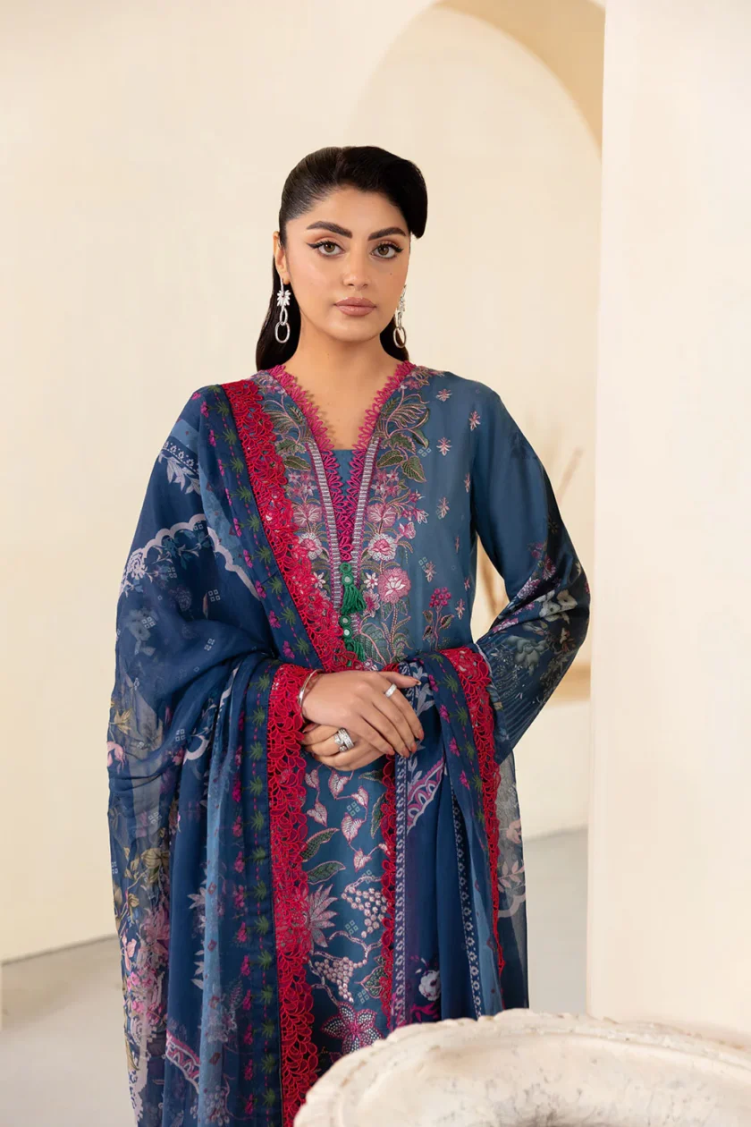 Unstitched 3Pc Printed Embroidered Lawn Dress Mashaal by Ramsha 1305 - Image 2