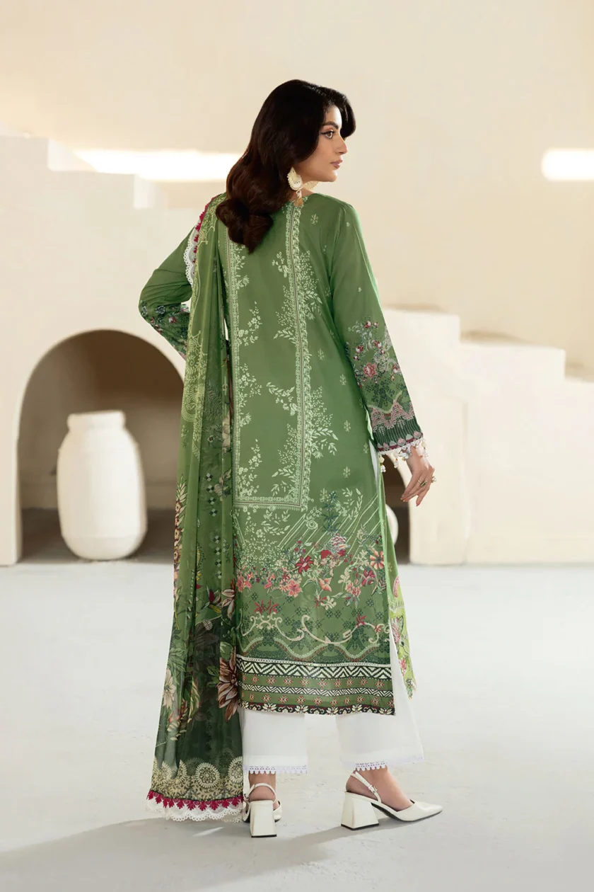 Unstitched 3Pc Printed Embroidered Lawn Dress Mashaal by Ramsha 1307 - Image 2