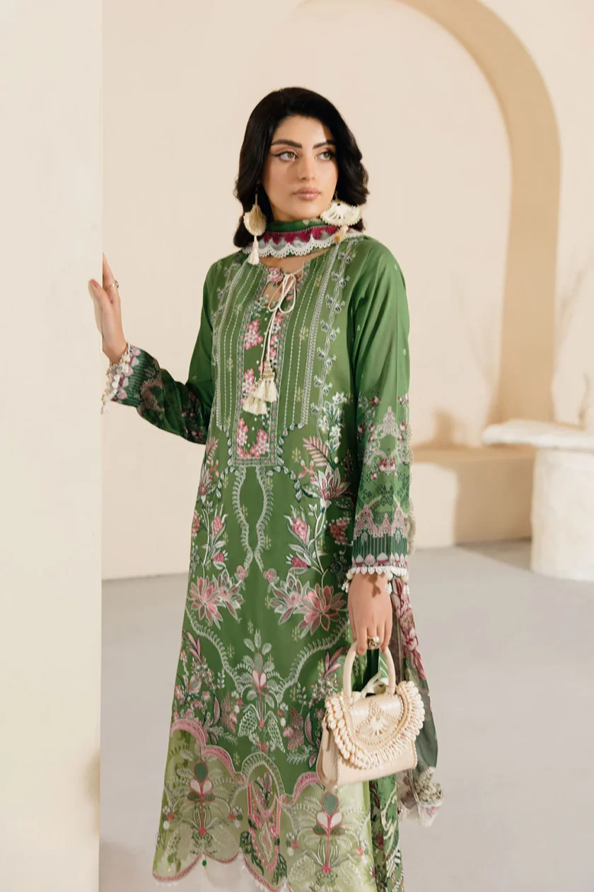 Unstitched 3Pc Printed Embroidered Lawn Dress Mashaal by Ramsha 1307 - Image 3