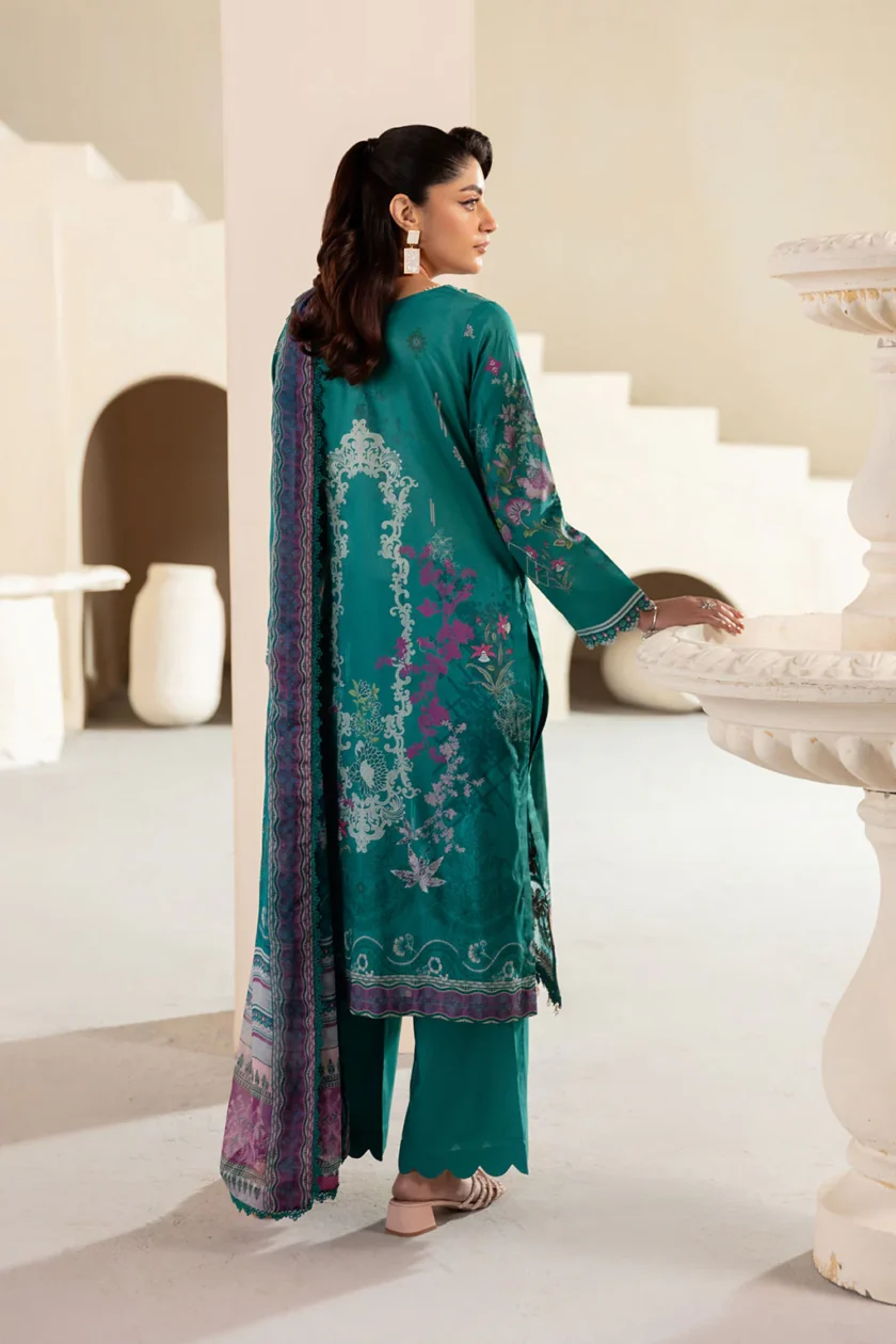 Unstitched 3Pc Printed Embroidered Lawn Dress Mashaal by Ramsha 1310 - Image 5