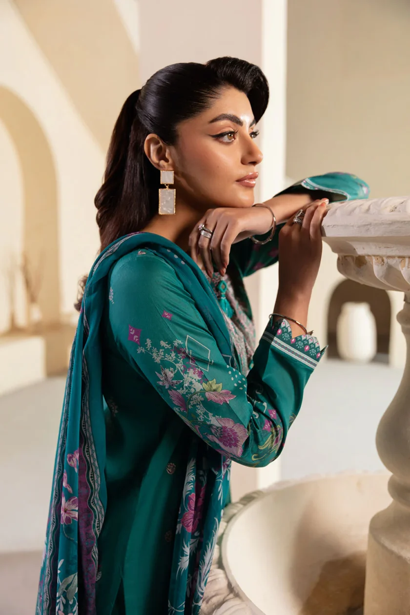 Unstitched 3Pc Printed Embroidered Lawn Dress Mashaal by Ramsha 1310 - Image 4