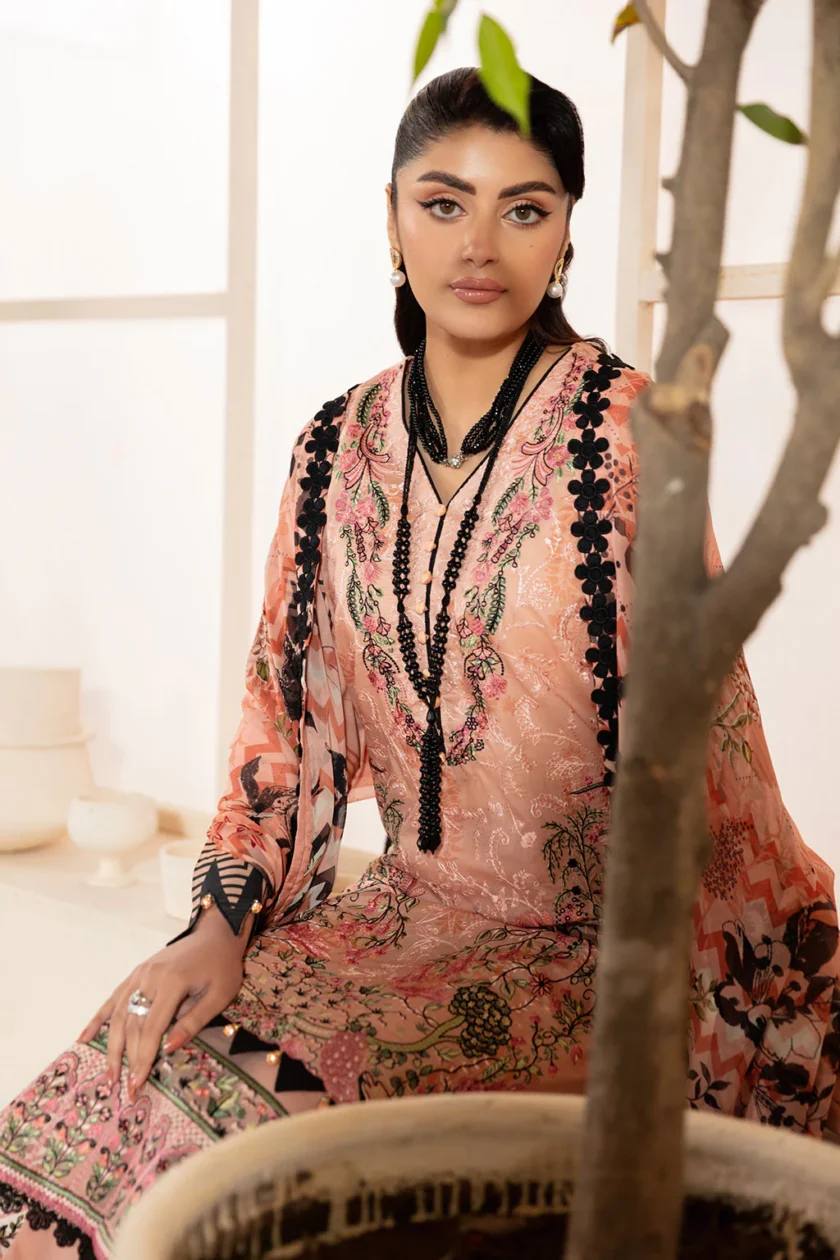 Unstitched 3Pc Printed Embroidered Lawn Dress Mashaal by Ramsha 1311 - Image 3