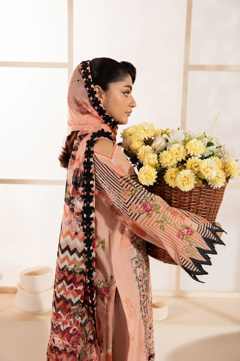 Unstitched 3Pc Printed Embroidered Lawn Dress Mashaal by Ramsha 1311 - Image 4