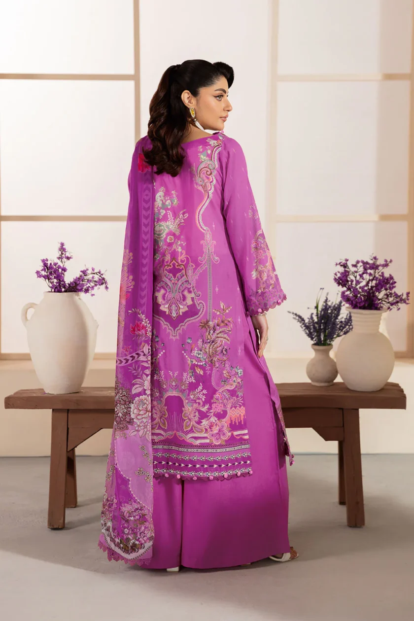 Unstitched 3Pc Printed Embroidered Lawn Dress Mashaal by Ramsha 1312 - Image 5