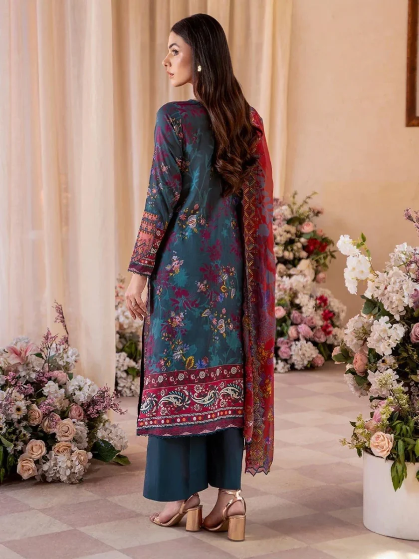 Unstitched 3Pc Printed Embroidered Lawn Dress by GullJee RP907 - Image 3