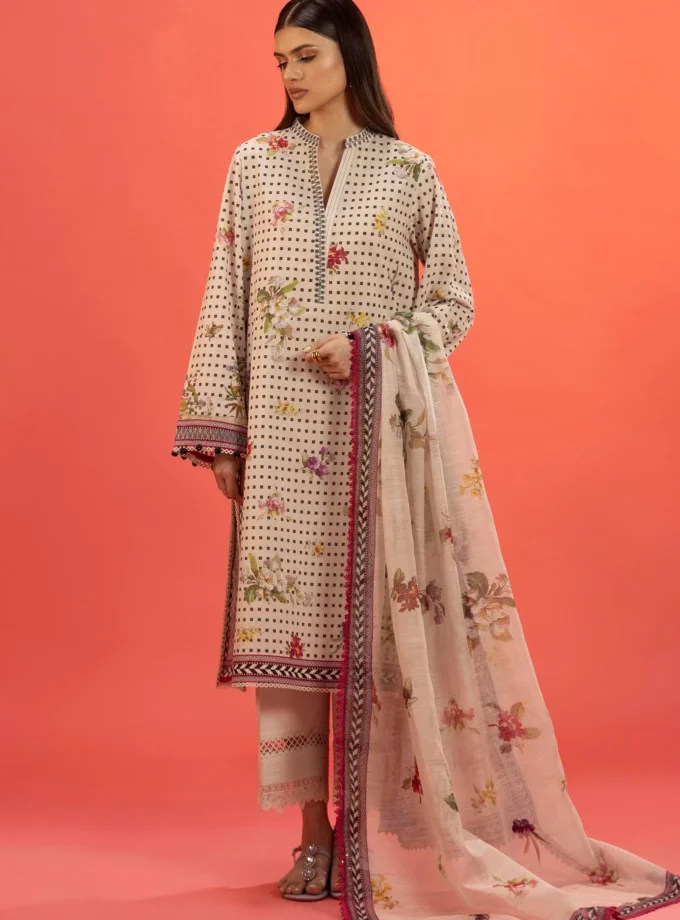 Unstitched 2Pc Brown Lawn Dress by Sana Safinaz H252-008B-3DD