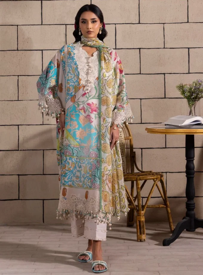 Unstitched 3Pc Embroidered Lawn Dress by Sana Safinaz M251-027B-3CI