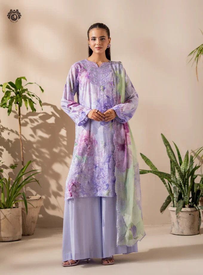 Unstitched 3Pc Printed Embroidered Lawn Dress by GullJee RP1510