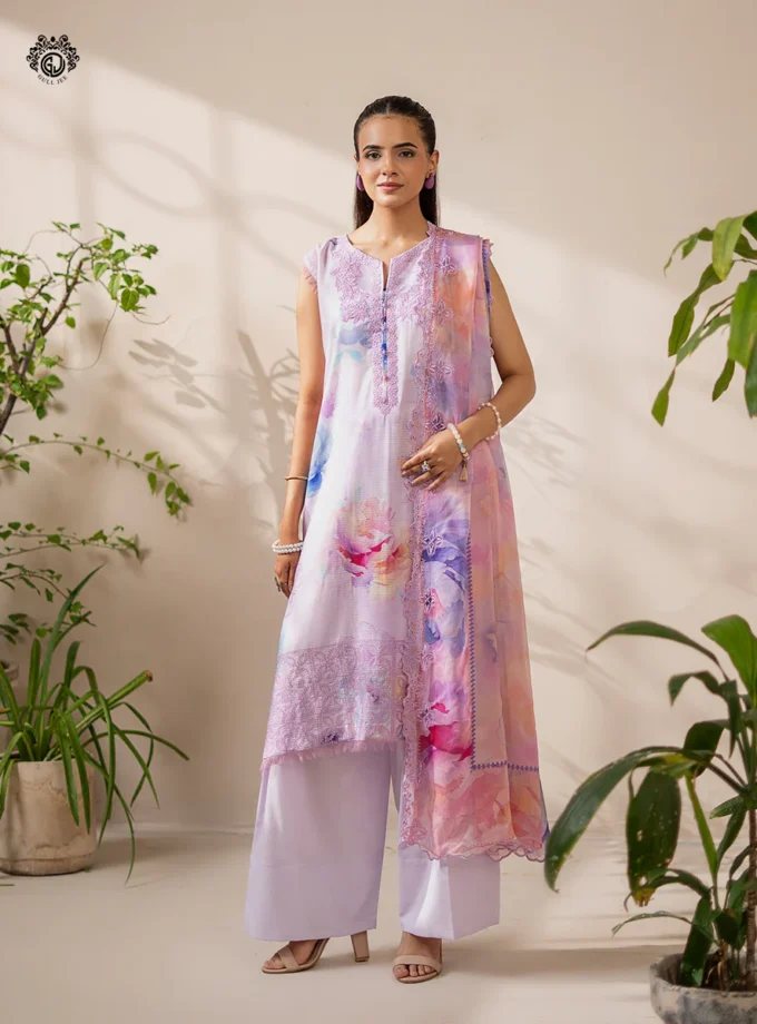 Unstitched 3Pc Printed Embroidered Lawn Dress by GullJee RP1512